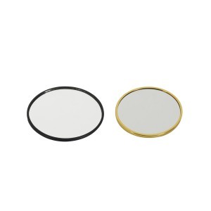 Padėkliukas veidrodinis D10 cm aukso/juodos spalvos apvadas Home Deco HD0372