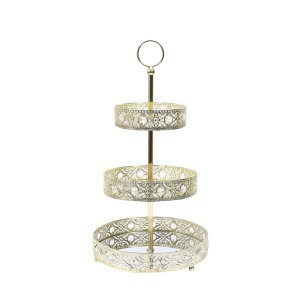 Padėklas metalinis 3 aukštų aukso sp. 25x46,5x25 cm Home Deco KA0112