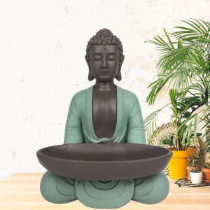 Figūrėlė Buda su lėkštele keramikinė 13.5x11x18 cm  Zen Arome