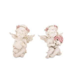 Figūrėlė Angelas su rožėmis 2 mix 12,5x11x8  cm 175592