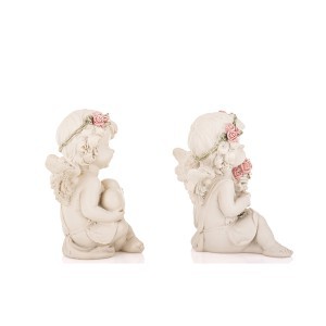 Figūrėlė Angelas su rožėmis 2 mix 12,5x11x8  cm 175592