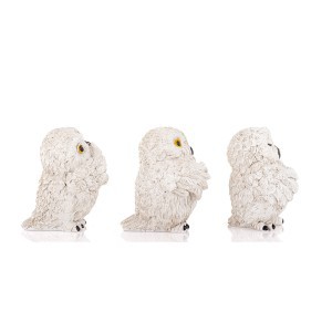 Figūrėlė Pelėda polirezininė 3 mix 7x6x6 cm 175716