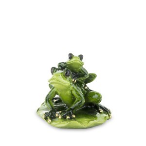 Figūrėlė dvi Varlytės polirezin. žalia 9,5x10,5x11 cm 137257