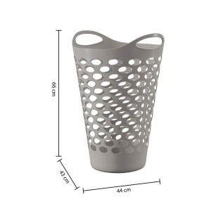 Krepšys plastikinis su rankenom D45xH66 cm 60 l pilkos sp. 5Five 117075