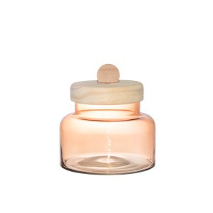 Dekoratyvinis indelis stiklinis su mediniu dangteliu D17xH18 cm 4Living 632892