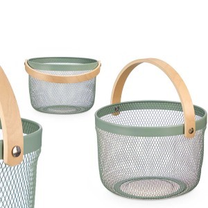 Krepšelis metalinis 27x28x20 cm mėtinės sp. Kinvara 10861