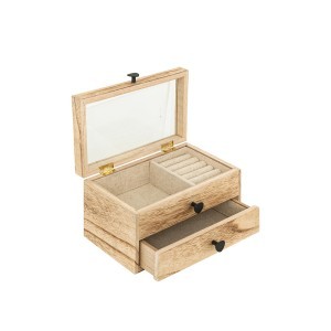 Dėžutė papuošalams su stalčiuku 20x11,5x13 cm medinė Atmosphera 203956