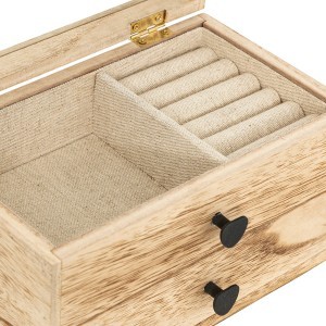 Dėžutė papuošalams su stalčiuku 20x11,5x13 cm medinė Atmosphera 203956
