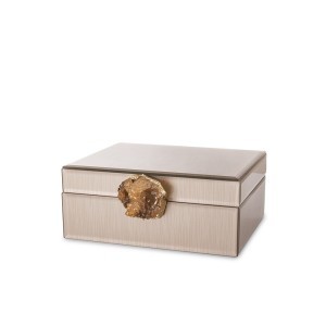 Dėžutė papuošalams stiklinė ruda su agatu 8x19x17 cm 169330