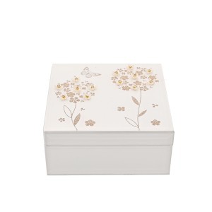 Dėžutė stiklinė balta su kristalais 15x15x7.5 cm SP3398JB Sophia Widdop