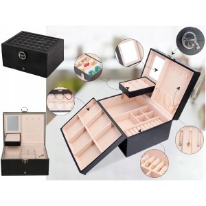 Dėžutė papuošalams su veidrodėliu 23x18x12 cm 01784_B (01784)