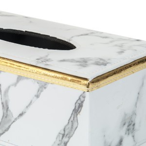 Dėžutė servetėlėms odos imitacija balta 24x12x8.5 cm