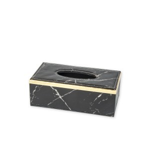 Dėžutė servetėlėms odos imitacija juoda 24x12x8.5 cm