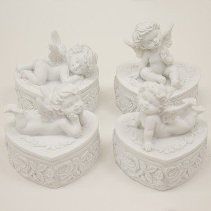 Dėžutė Angelas polirezin. balta 9,5-8x8x6,5 cm (mix) 55134