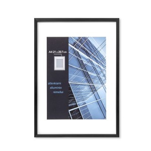 Rėmelis ALIUMINIS atidaromas iš viršaus 21*29.7 juodas plexi