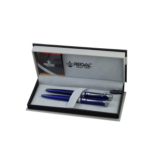 Rinkinys parkeris+rašiklis dėžutėje "Charles blue" mėlynas RE33PD REGAL