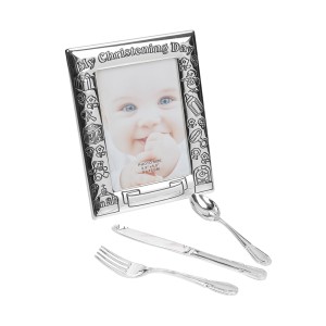 Rinkinys krikštynoms rėmelis+stalo įrankiai H:28 W:23 D:5 cm 8874C Widdop