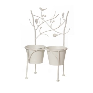 Stovas gėlėms metalinis baltas/žalias HR04066 33X17X53 SAVEX