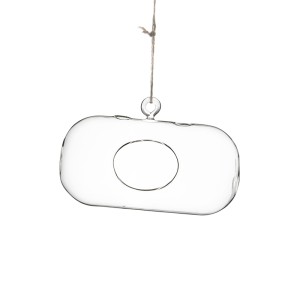 Vazelė stiklinė kapsulės forma pakabinama YQM5719-1 8.9*19 cm SAVEX