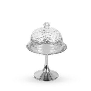 Padėklas metalinis su stikliniu gaubtu 16,5x16,5x23 cm SAVEX