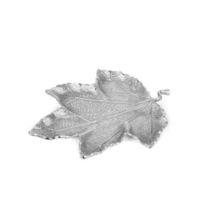 Dekoratyvinė lėkštė metalinė Lapas aukso/sidabro sp. 30 cm DECOSILUET