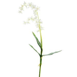 Dekoratyvinė gėlė Orchidėja smulkiažiedė balta (12) h 78 cm SAVEX