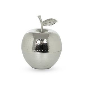 Dekoratyvinis indelis Obuolys metalinis sidabro spl. 14x14x18 cm DECOSILUET