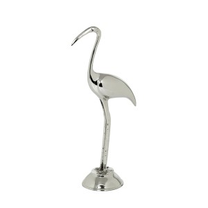 Statulėlė Gervė metalinė sidabro spl. h 28 cm DECOSILUET
