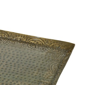 Padėklas metalinis bronzos spl. 40x35cm SAVEX