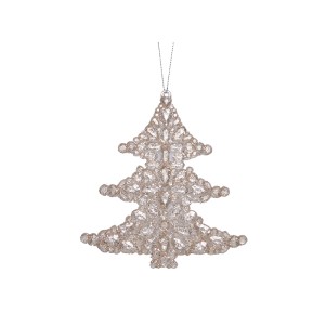 Dekoracija eglutė pakabinama auksinės sp iš akrilo 12 cm 4804 KLD