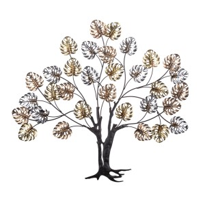 Sienos dekoracija Medis aukso/sidabro/juodos sp. metal. 69x76x1,5 cm 135024