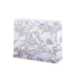 Dovanų maišelis su balto marmuro piešiniu 31x41x13 cm 135325