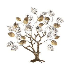 Sienos dekoracija Medis metalinis auksinės spalvos 89x88x7 cm 130696