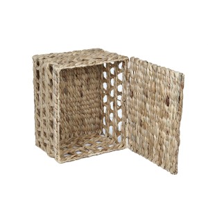 Dėžė pinta su dangčiu iš vandens hiacintų GLARI 35x29xH22 cm