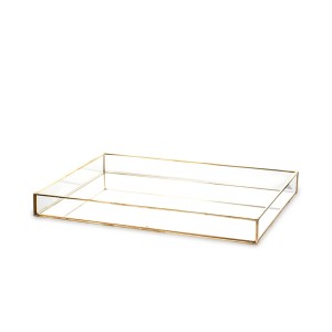 Padėklas metalinis su veidrodžiu aukso sp. 4x34x24 cm 135862