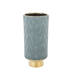 Vaza keramikinė žalios/aukso sp. H29xD14 cm 138518