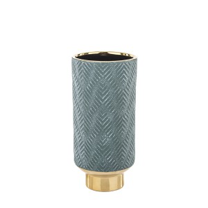 Vaza keramikinė žalios/aukso sp. H24xD12 cm 138519
