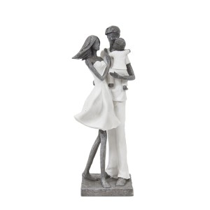 Figūrėlė Pora su kūdikiu baltos/sidabro sp. polirezin.  32x11x9 cm 108677