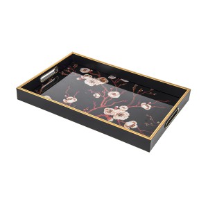 Padėklai 2 vnt. su stiklu 45x30x4.5 (40x25x4.5) cm ORIENTAL