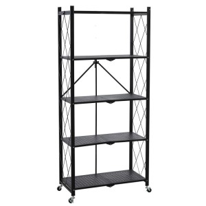 Lentyna ant ratukų juodos spalvos  metalinė 72x34x163 cm GWI6496
