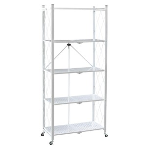 Lentyna ant ratukų baltos spalvos metalinė 72x34x163 cm GWI6502