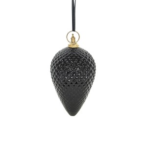 Eglutės papuošalas stiklinis juodas ( 4)  d 17 cm ALLURE KLD