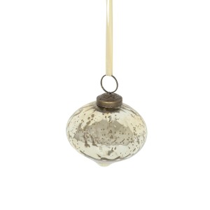 Eglutės papuošalas stiklinis aukso spalvos  (6) d 8 cm ALLURE KLD