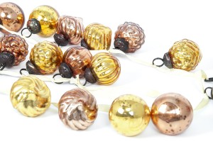 Dekoracija stiklinė girlianda aukso spalvos 24 vnt ALLURE KLD