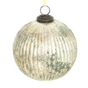 Eglutės papuošalas stiklinis aukso spalvos (4) d 13 cm ALLURE KLD