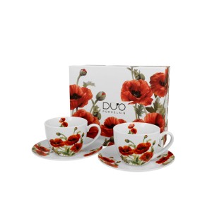 Puodeliai porcelianiniai 2 vnt. 280 ml Aguonos DUO