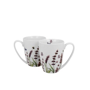 Puodeliai porcelianiniai 2 vnt. Levandos 380 ml DUO