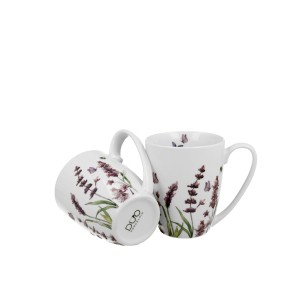 Puodeliai porcelianiniai 2 vnt. Levandos 380 ml DUO