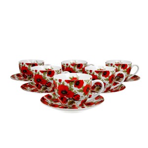 Puodeliai su lėkšt. kompl. 6 vnt. 280 ml Aguonos 5902693928270