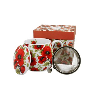 Puodelis porcelianinis su sieteliu Aguonos 430 ml DUO